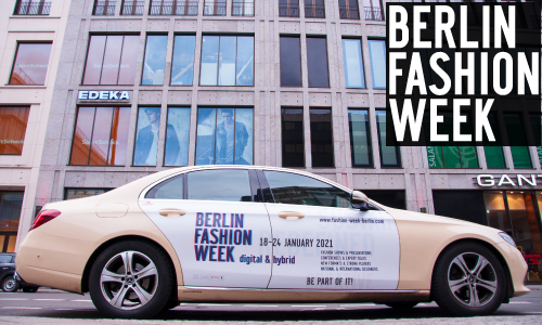 Taxiwerbung Fashion Week Referenz